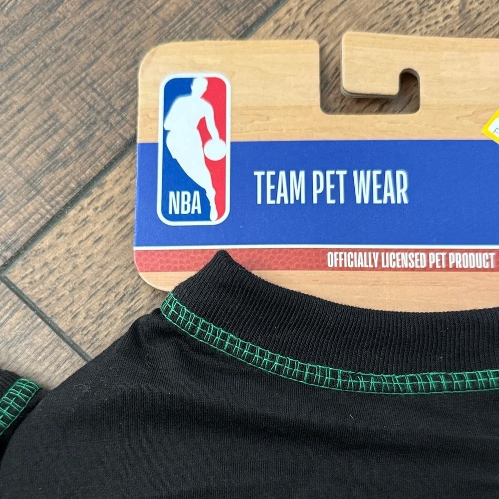 NBA Boston Celtics Team Pet Logo Shirt Black Green New size Medium